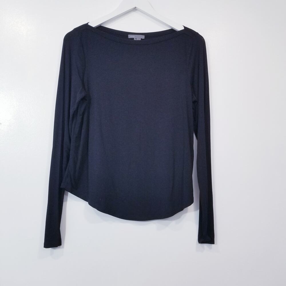 Vince Boat Neck Black Blouse